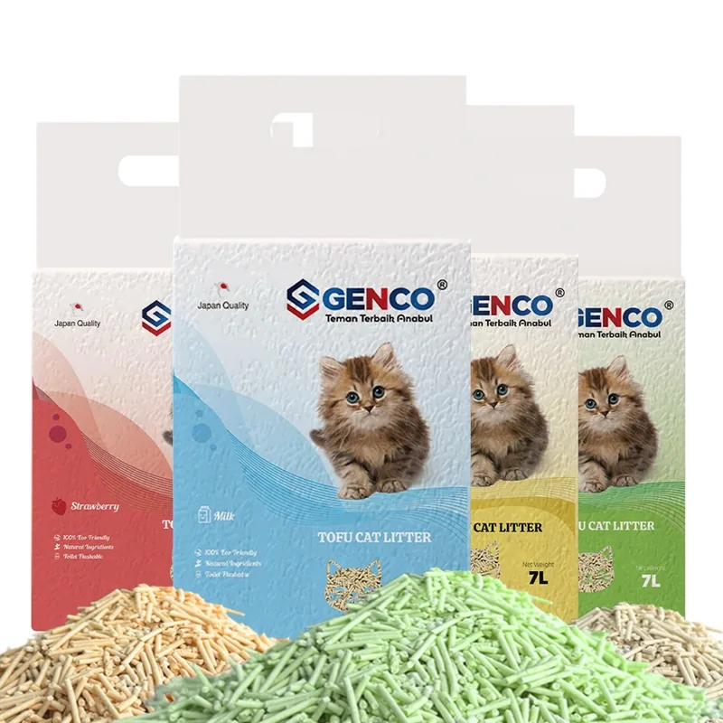 Pasir kucing tofu Genco 7L, bisa dibuang ke kloset